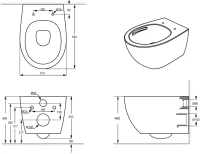 Комплект Унитаз подвесной Orange C07 C07-150W безободковый, с микролифтом + Инсталляция Grohe Rapid SL 38772001 3 в 1 с кнопкой смыва