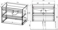 Тумба под раковину Style Line Даллас 140 Люкс Plus подвесная