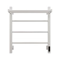 Полотенцесушитель электрический Grota App 530х600 RAL9016 EL 60x55 см, подключение справа, слева, скрытое подключение справа, матовый белый, лесенка, из стали, с полкой