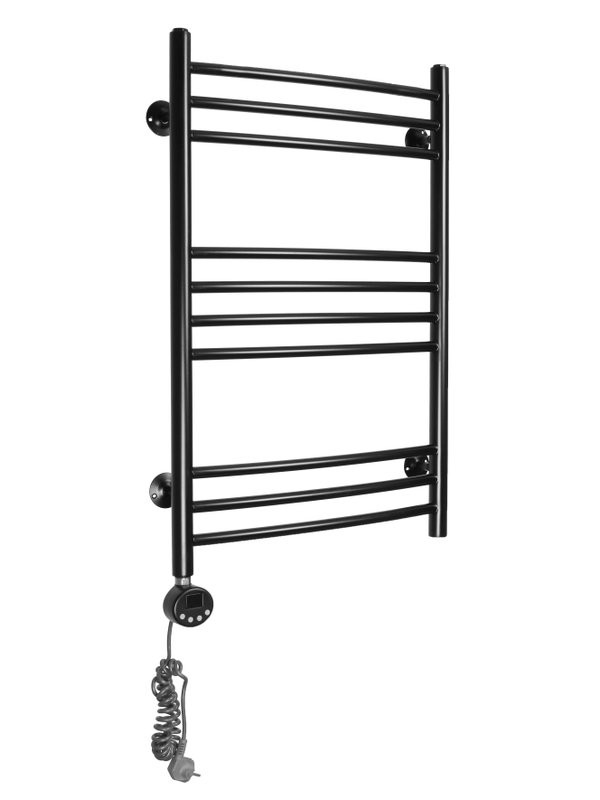 Полотенцесушитель электрический Domoterm Калипсо П10 80х50, черный матовый, L