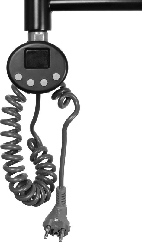 Полотенцесушитель электрический Domoterm Калипсо П10 80х50, черный матовый, L