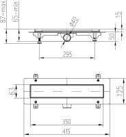 Душевой трап (лоток) MCH Chudej Drops CH350DN 35 см, решетка хром, с сифоном
