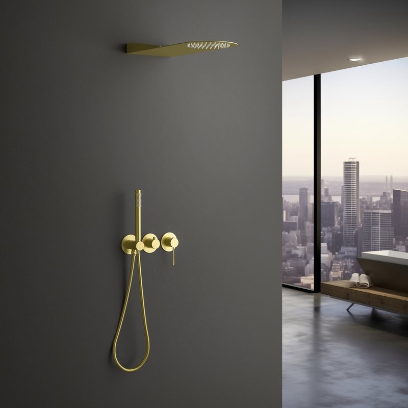 Душевой комплект Timo Saona SX-2340/17SM С ВНУТРЕННЕЙ ЧАСТЬЮ, матовое золото