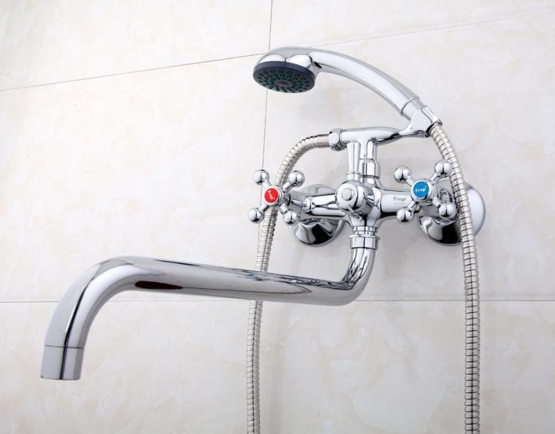 Смеситель с длинным изливом для ванны Frap H19 F2619 хром