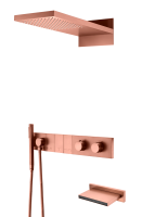 Душевой комплект Boheme Zodiac 133-2-CB термостат, С ВНУТРЕННЕЙ ЧАСТЬЮ, copper brushed