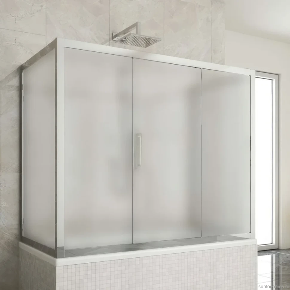 Шторка на ванну Kubele DE019 P3U-MAT-CH, 170х70 см, профиль хром