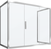 Шторка на ванну Kubele DE019 P3U-MAT-CH, 170х70 см, профиль хром