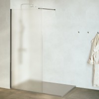 Душевая перегородка RGW Walk In WA-010B 110x195 см, профиль матовый черный, стекло матовое-сатинат