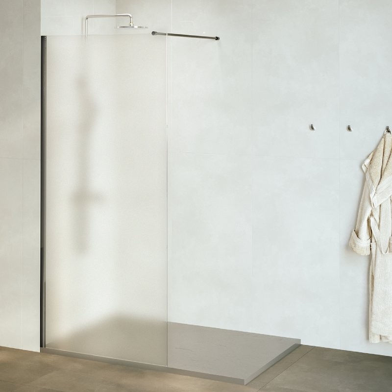 Душевая перегородка RGW Walk In WA-010B 110x195 см, профиль матовый черный, стекло матовое-сатинат