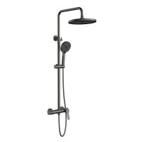 Душевая стойка Vincea Arco VSFS-4AR1GM с изливом, вороненая сталь