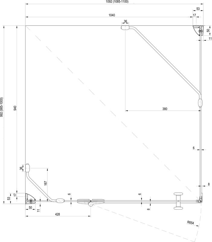 Душевой уголок Ravak Smartline SMSD2 B L 110х100 Transparent, профиль хром