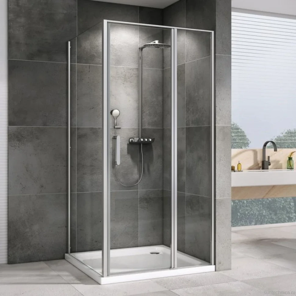 Душевой уголок Abber Sonnenstrand AG04100S-S85 85x100, профиль хром, стекло прозрачное