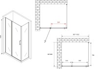 Душевой уголок Abber Sonnenstrand AG04100S-S85 85x100, профиль хром, стекло прозрачное