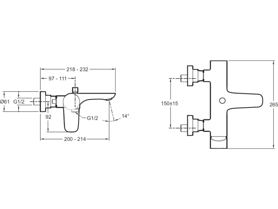 Смеситель для ванны с душем Jacob Delafon Aleo E72282-CP