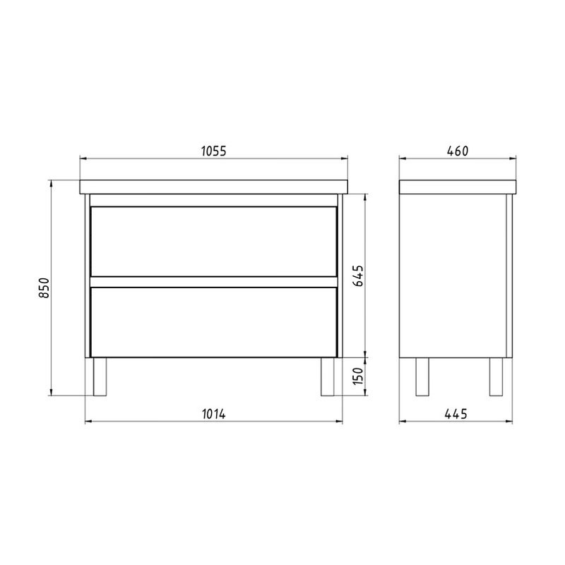 Тумба под раковину без столешницы Dreja Luxury Plus 105 матовая белая