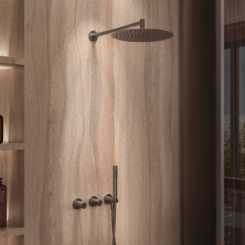 Душевой комплект Vincea Аура VSFW-6AU1GM С ВНУТРЕННЕЙ ЧАСТЬЮ, вороненая сталь