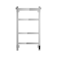 Полотенцесушитель электрический Grota Tela 430х800 NP EL 80x45 см, подключение справа, слева, скрытое подключение справа, глянцевый хром, лесенка, с полкой