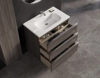 Тумба с раковиной Roca The Gap 80 3 ящика, городской дуб