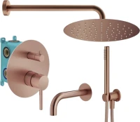 Душевой комплект Plumberia Selection Ixo KITXO19RS60 С ВНУТРЕННЕЙ ЧАСТЬЮ, медь брашированная