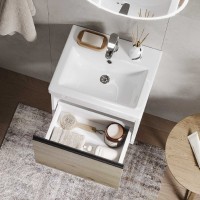 Тумба с раковиной Vigo Cross 50 подвесная, 1 ящик, светлое дерево