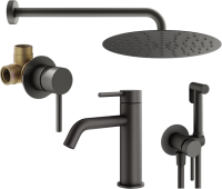 Комплект для ванной Plumberia Selection Ixo KITZXO01GR53 С ВНУТРЕННЕЙ ЧАСТЬЮ, графит матовый