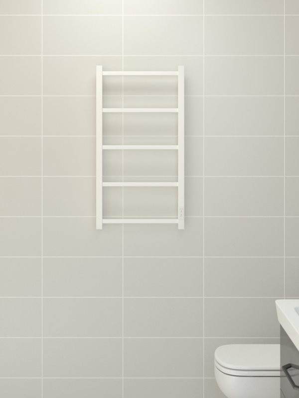 Полотенцесушитель электрический Стилье Формат 26 30526-8040 80x45 см, подключение справа, скрытое подключение справа, матовый белый, лесенка