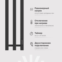 Полотенцесушитель электрический EWRIKA Пенелопа P3 120, черный