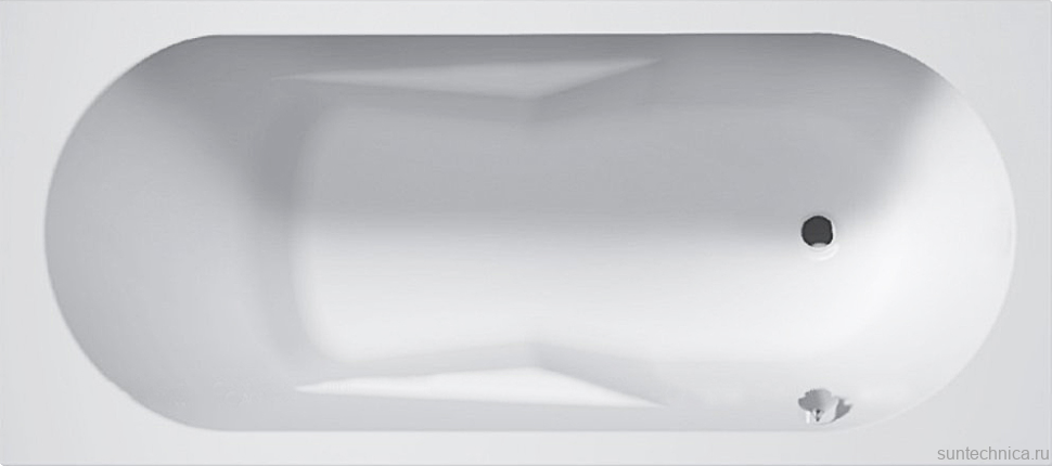 Акриловая ванна Riho Bathtubs Lazy R 180x80 см, правая, пристенная, еurowhite, с каркасом