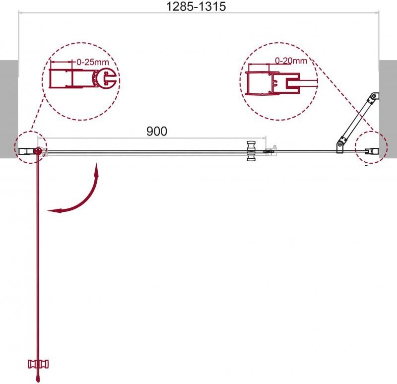 Душевая дверь в нишу BelBagno Etna B-11-30+100-C-Cr