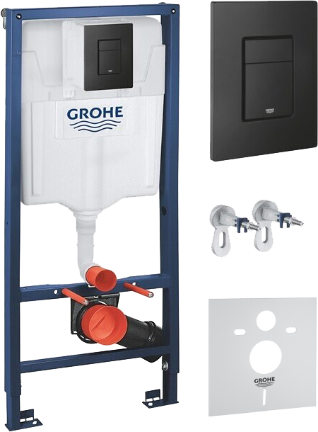 Система инсталляции для унитазов Grohe 38811KFO 3 в 1 с кнопкой смыва с шумоизоляционной панелью Grohe 37131000