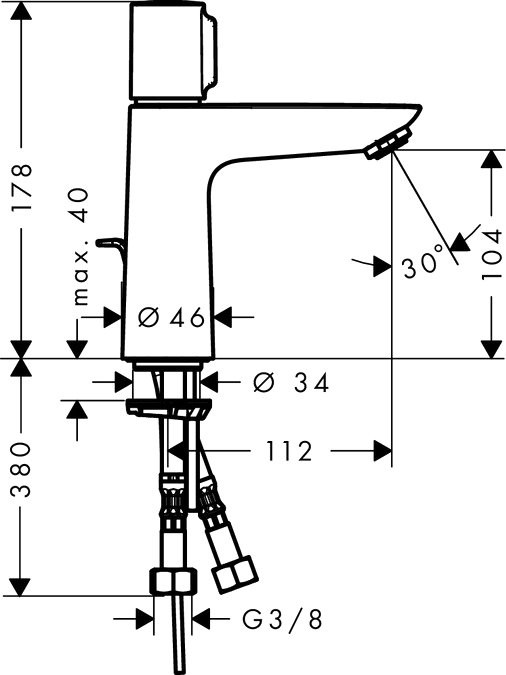 Смеситель для раковины Hansgrohe Talis Select E 71750000 с донным клапаном