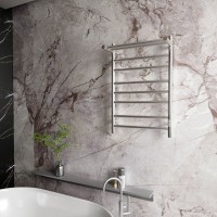 Полотенцесушитель электрический Bauedge Stil Shelf R 50х80, с полкой, нержавеющая сталь полированная