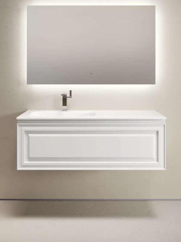 Мебель для ванной комнаты Sancos Very 120 L подвесная, 1 ящик, bianco