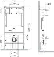 Система инсталляции для унитазов SantiLine SL-01/K с кнопкой смыва