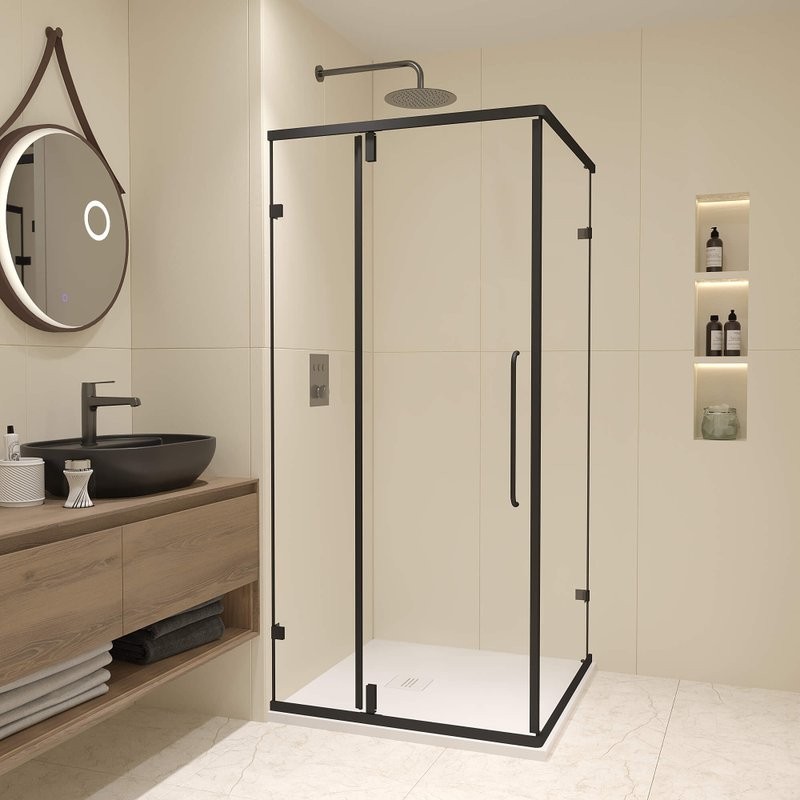 Душевой уголок RGW Classic CL-35-B 90х90x185, профиль матовый черный, стекло прозрачное