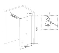 Душевая перегородка Niagara Eco NG-551-90 BLACK 90х190, профиль черный, стекло прозрачное