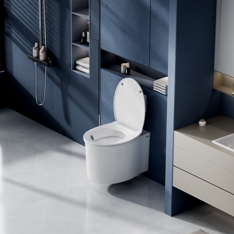 Унитаз подвесной Abber Bequem AC1127 безободковый, с микролифтом, белый