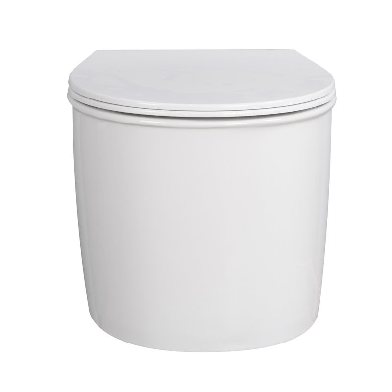 Унитаз подвесной Abber Bequem AC1127 безободковый, с микролифтом, белый