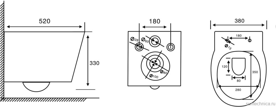 Унитаз подвесной Abber Bequem AC1127 безободковый, с микролифтом, белый