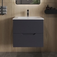 Тумба под раковину Orange Line 60, графит матовый