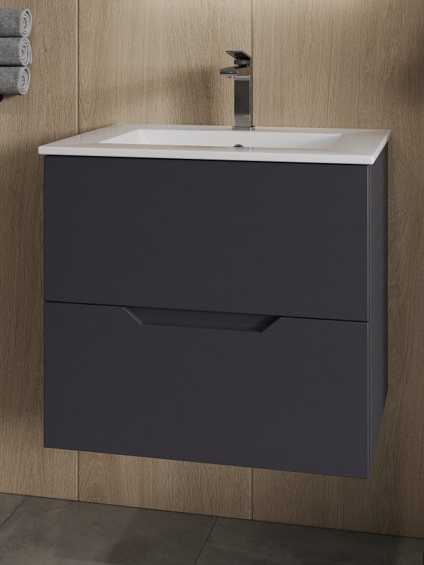 Тумба под раковину Orange Line 60, графит матовый