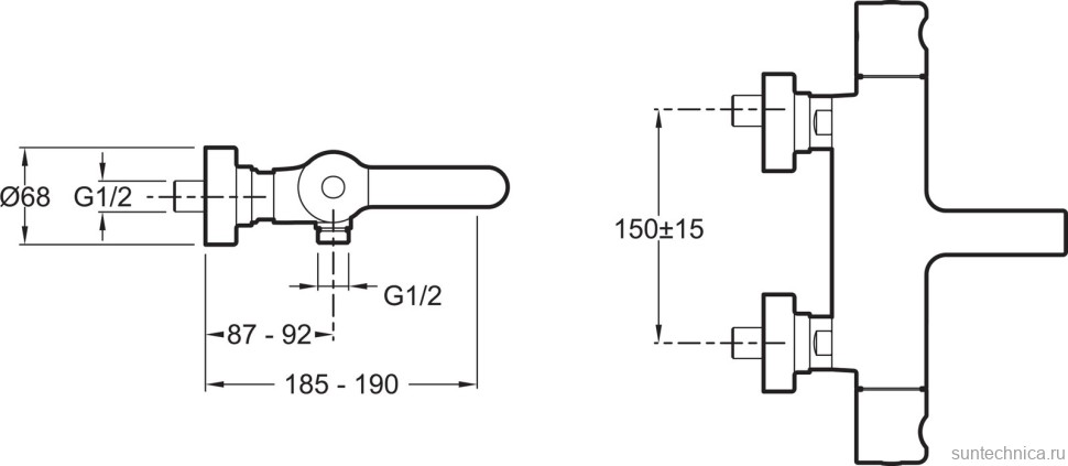 Термостатический смеситель Jacob Delafon Singulier E10870-CP для ванны с душем