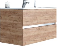 Тумба с раковиной Sanvit Кубэ-2 100 подвесная, дуб