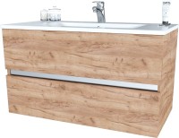 Тумба с раковиной Sanvit Кубэ-2 100 подвесная, дуб