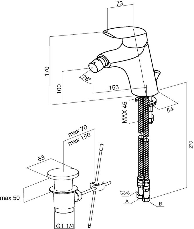 Смеситель для биде AM.PM Bliss L F5383132