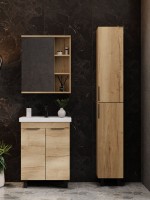 Шкаф-пенал для ванной Onika Легран 30 универсальный напольный, дуб галифакс
