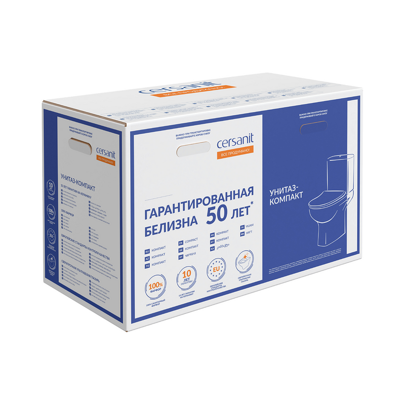 Унитаз-компакт напольный Cersanit Flavis 031 3/6 DPL EO slim 64288 с микролифтом