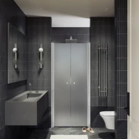 Душевая дверь в нишу Maybahglass MGD-426-1 120 см, профиль матовый белый, стекло сатин