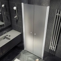 Душевая дверь в нишу Maybahglass MGD-426-1 120 см, профиль матовый белый, стекло сатин