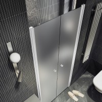 Душевая дверь в нишу Maybahglass MGD-426-1 120 см, профиль матовый белый, стекло сатин